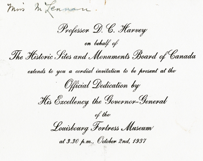 Dedication of the Louisbourg Fortress Museum